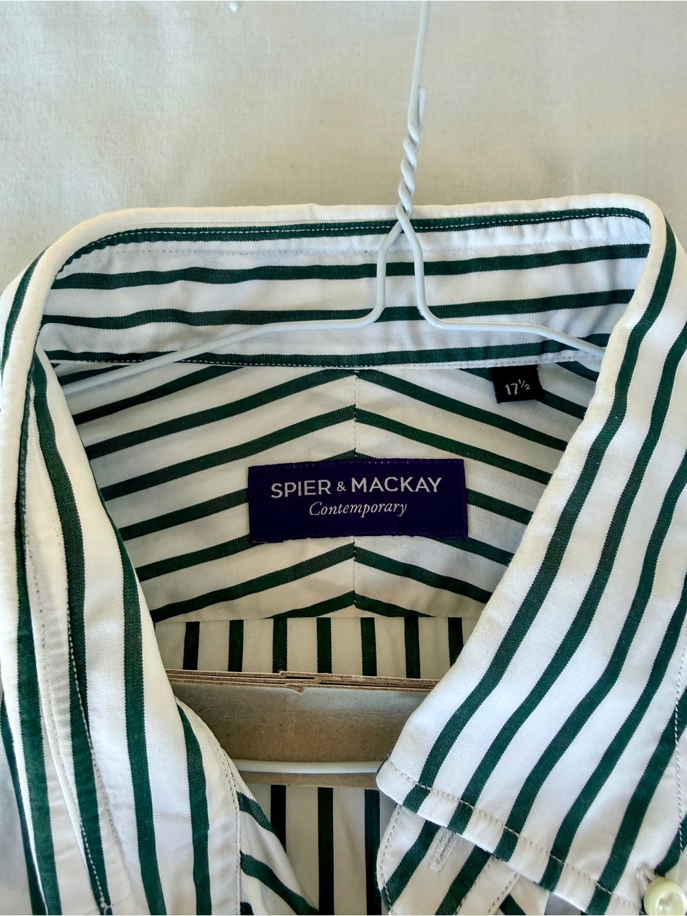 Spier & Mackay Green Stripe Contemporary Dress Shirt